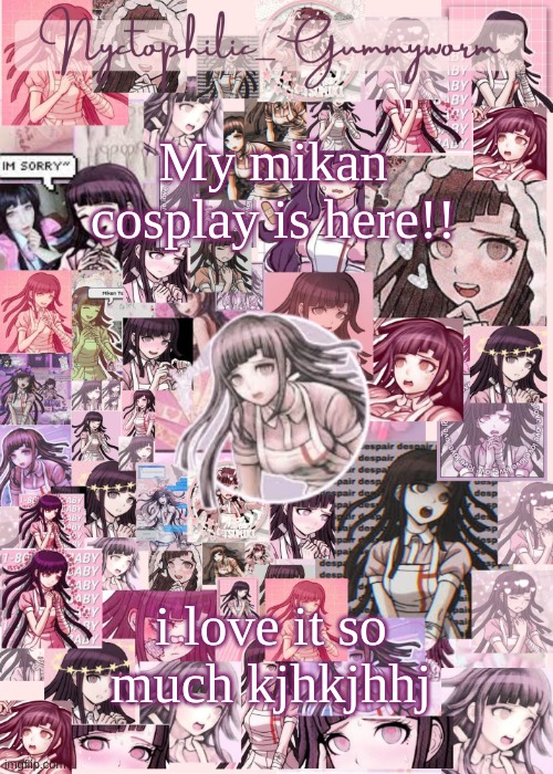It even has the bandaids- i just need syringes now and im good to go | My mikan cosplay is here!! i love it so much kjhkjhhj | image tagged in updated gummyworm mikan temp cause they tinker too much- | made w/ Imgflip meme maker