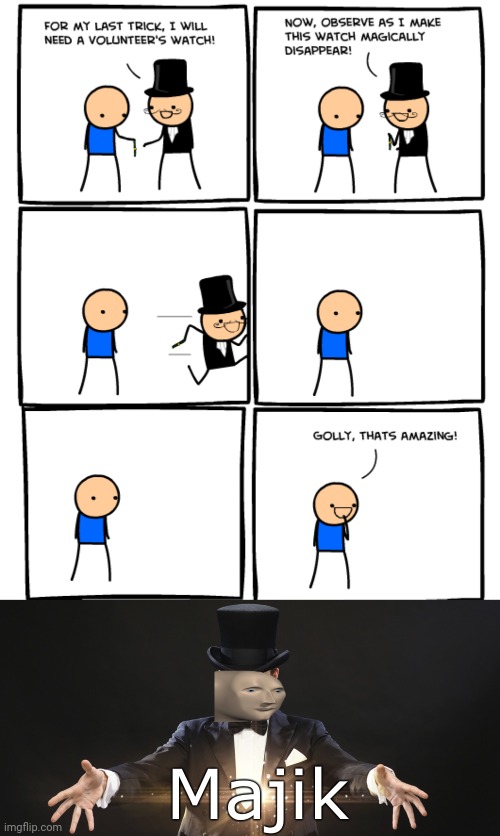 Disappearance | image tagged in magic,comics/cartoons,comics,comic,cyanide and happiness,cyanide | made w/ Imgflip meme maker