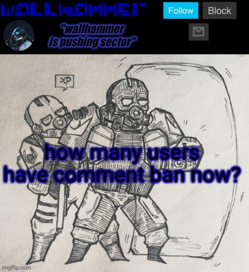 how many users have comment ban now? | image tagged in wallhammer temp | made w/ Imgflip meme maker