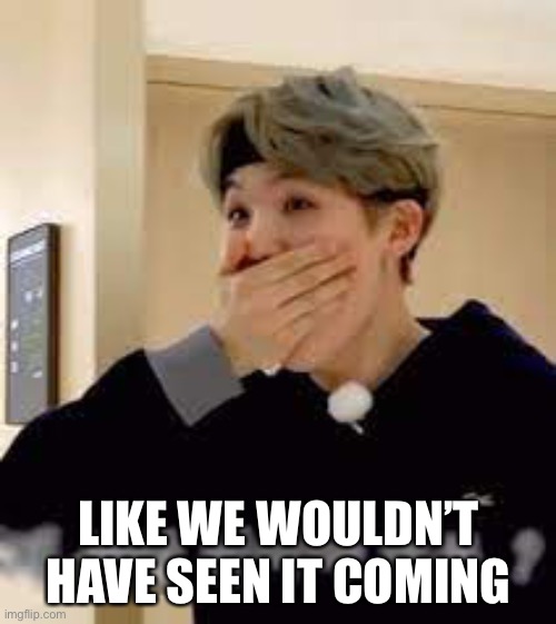 Surprised Suga | LIKE WE WOULDN’T HAVE SEEN IT COMING | image tagged in surprised suga | made w/ Imgflip meme maker