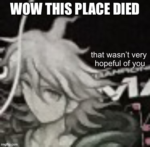 That Wasn’t Very Hopeful Of You | WOW THIS PLACE DIED | image tagged in that wasn t very hopeful of you | made w/ Imgflip meme maker