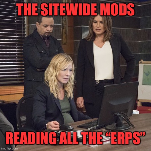 If you’re one of the kids making these ERPs, please stop. | THE SITEWIDE MODS; READING ALL THE “ERPS” | made w/ Imgflip meme maker