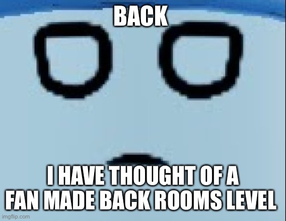 conscript face | BACK; I HAVE THOUGHT OF A FAN MADE BACK ROOMS LEVEL | image tagged in conscript face | made w/ Imgflip meme maker