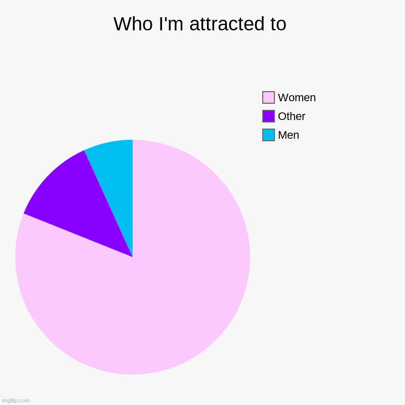 Who I'm attracted to | Men, Other, Women | image tagged in charts,pie charts | made w/ Imgflip chart maker