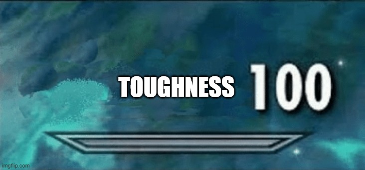 Skyrim skill meme | TOUGHNESS | image tagged in skyrim skill meme | made w/ Imgflip meme maker