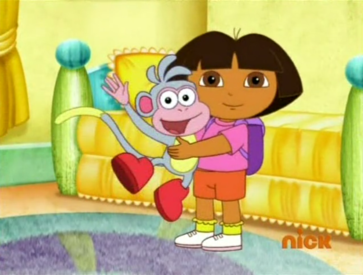 High Quality Dora & Boots Staring At Audience Blank Meme Template