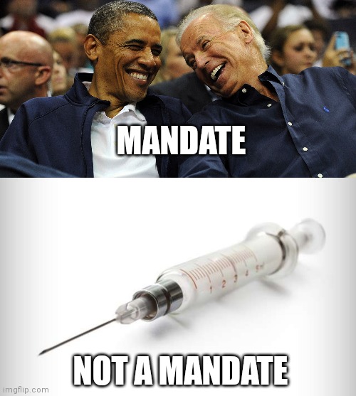 covid mandate | MANDATE; NOT A MANDATE | image tagged in covid vaccine,covid-19,vaccines | made w/ Imgflip meme maker