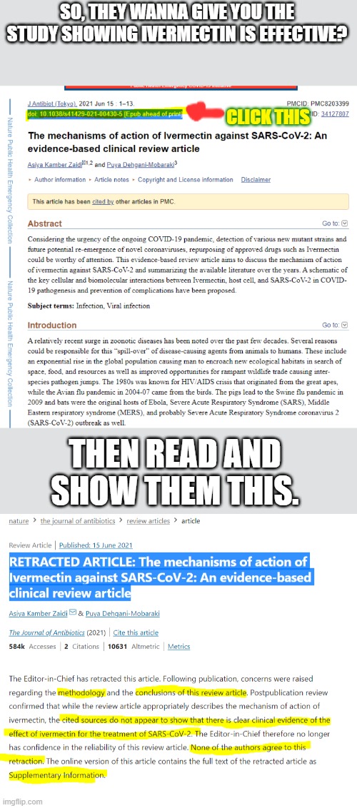It pays to have a Master's. | SO, THEY WANNA GIVE YOU THE STUDY SHOWING IVERMECTIN IS EFFECTIVE? CLICK THIS; THEN READ AND SHOW THEM THIS. | image tagged in covid,ivermectin,vaccine,right wing,propaganda,fake news | made w/ Imgflip meme maker