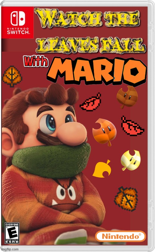 JUST SIT WATCH LEAVES FALL WITH MARIO | image tagged in super mario,nintendo switch,autumn leaves,leaves,october,fake switch games | made w/ Imgflip meme maker