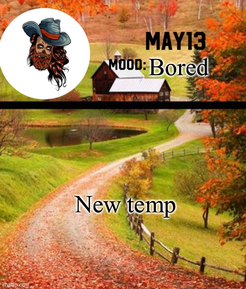 May13 temp | Bored; New temp | image tagged in may13 temp | made w/ Imgflip meme maker