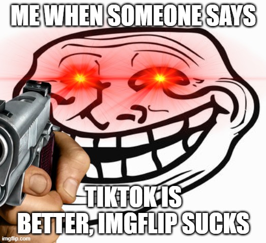 ME WHEN SOMEONE SAYS TIKTOK IS BETTER, IMGFLIP SUCKS | made w/ Imgflip meme maker
