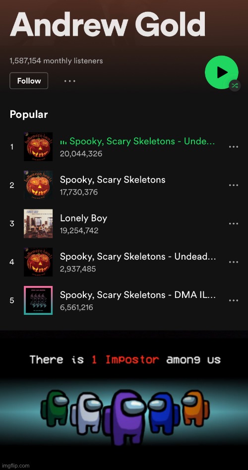 Hmmmmm | image tagged in spooky scary skeletons,there is 1 imposter among us | made w/ Imgflip meme maker