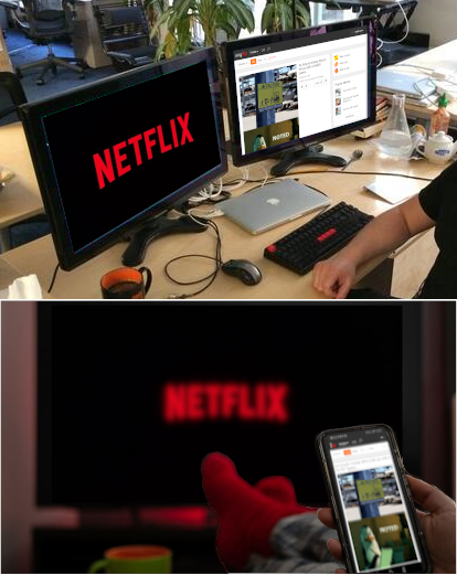 High Quality netflix imgflip office and at home Blank Meme Template