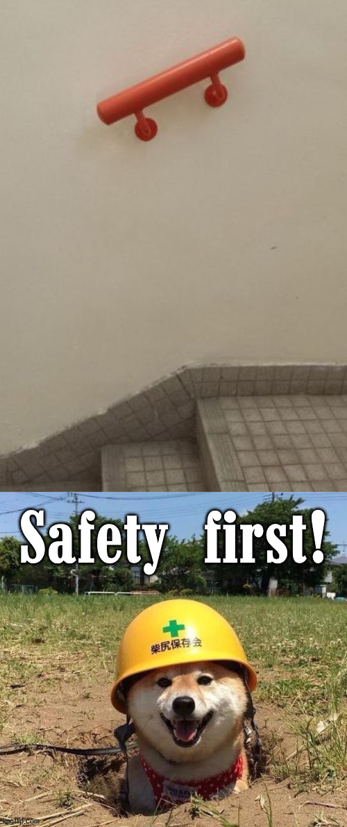 WTF .... why? | Safety first! | image tagged in safety doggo,you had one job,safety first | made w/ Imgflip meme maker