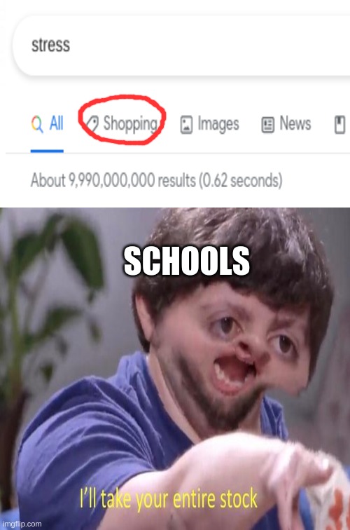 unlimited supply | SCHOOLS | image tagged in i'll take your entire stock,school,relatable,google search | made w/ Imgflip meme maker
