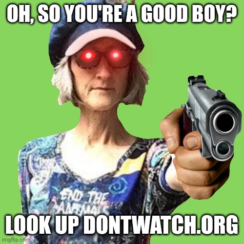 tvt threatening | OH, SO YOU'RE A GOOD BOY? LOOK UP DONTWATCH.ORG | image tagged in that vegan teacher | made w/ Imgflip meme maker
