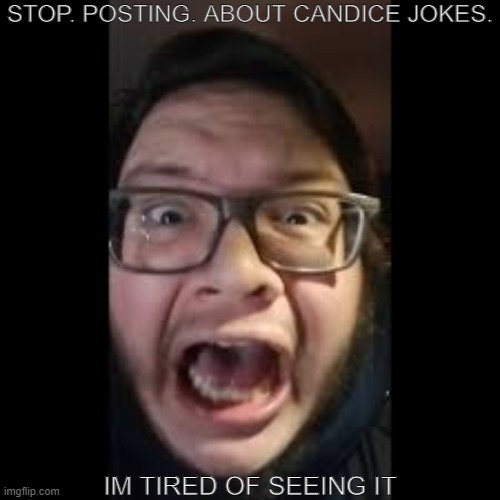 STOP. POSTING. ABOUT AMONG US | STOP. POSTING. ABOUT CANDICE JOKES. IM TIRED OF SEEING IT | image tagged in stop posting about among us | made w/ Imgflip meme maker