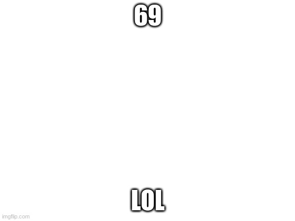 Blank White Template | 69; LOL | image tagged in blank white template | made w/ Imgflip meme maker