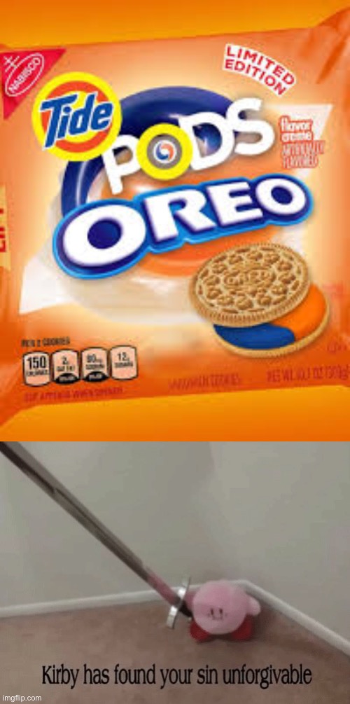 Cursed flavors! | image tagged in kirby has found your sin unforgivable,memes,funny,oreos,cursed | made w/ Imgflip meme maker