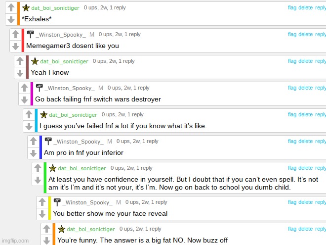 Winston vs Sonictiger again | made w/ Imgflip meme maker