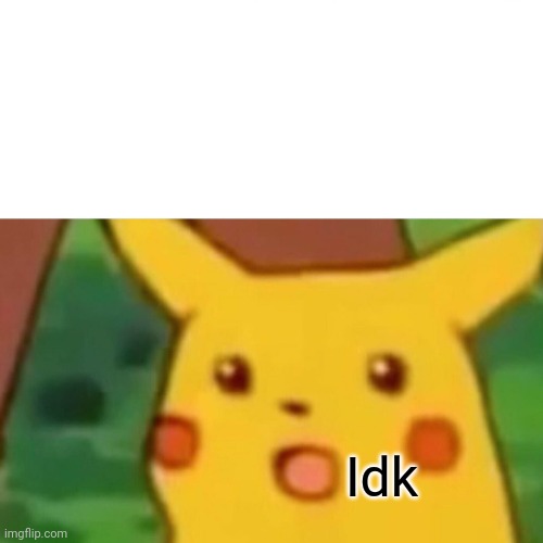 Surprised Pikachu Meme | Idk | image tagged in memes,surprised pikachu | made w/ Imgflip meme maker