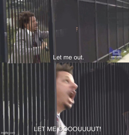 LET ME OUT | image tagged in let me out | made w/ Imgflip meme maker