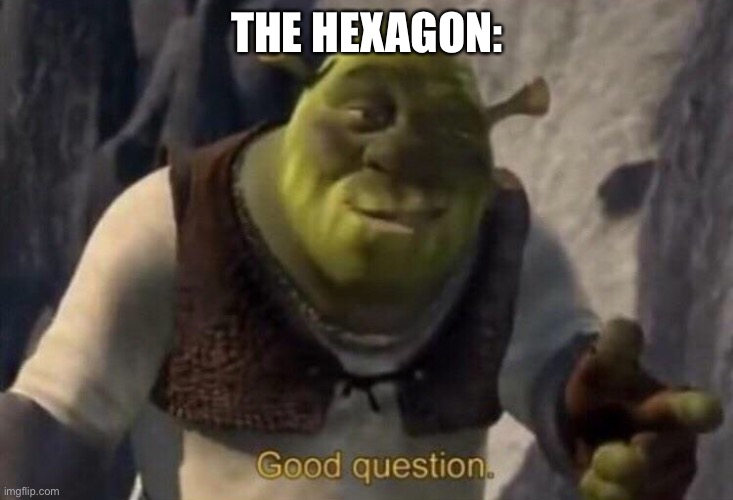 Shrek good question | THE HEXAGON: | image tagged in shrek good question | made w/ Imgflip meme maker