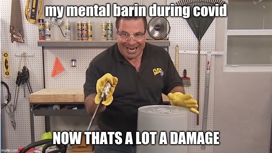 can at least somone relate? |  my mental barin during covid; NOW THATS A LOT A DAMAGE | image tagged in phil swift that's a lotta damage flex tape/seal | made w/ Imgflip meme maker