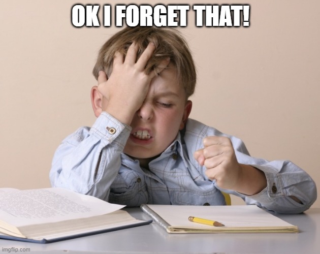 Oh No Kid | OK I FORGET THAT! | image tagged in oh no kid | made w/ Imgflip meme maker