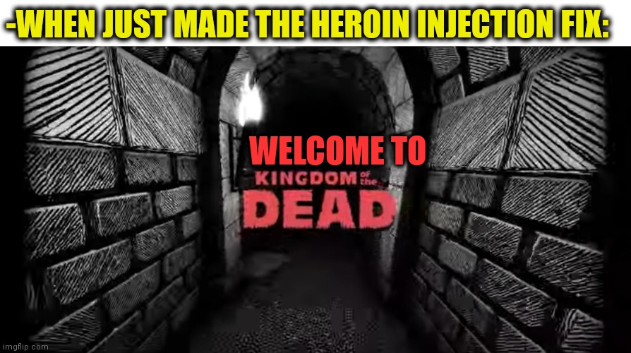 -Scarry for visit. | -WHEN JUST MADE THE HEROIN INJECTION FIX:; WELCOME TO | image tagged in heroin,don't do drugs,theneedledrop,the walking dead,big diglett underground,fallen kingdom | made w/ Imgflip meme maker