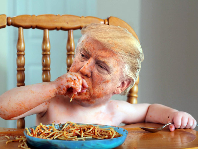 Trump greedy sloppy emotional child Blank Meme Template