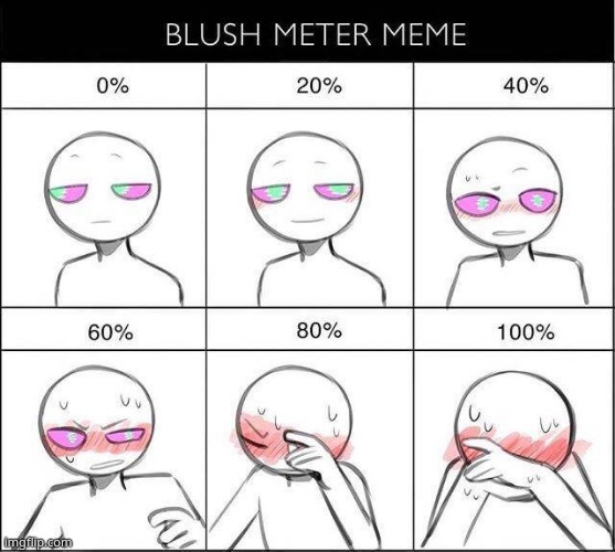 bored af lmao (Impossible) (No way) (You can't) | image tagged in blush meter meme | made w/ Imgflip meme maker