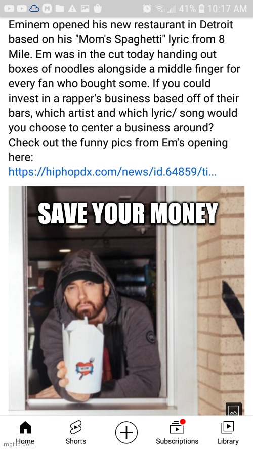 Boy This Is Really Expensive | SAVE YOUR MONEY | image tagged in eminem drive thru | made w/ Imgflip meme maker