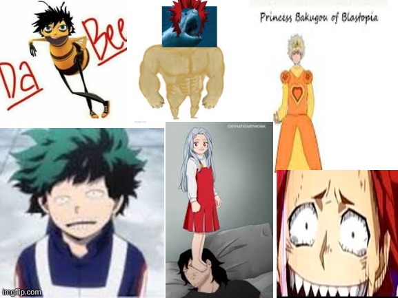 MORE CURSED MHA | image tagged in blank white template,cursed,scary | made w/ Imgflip meme maker