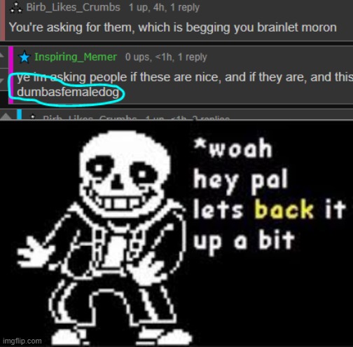 top 10 r/rareinsults | image tagged in woah hey pal lets back it up a bit | made w/ Imgflip meme maker