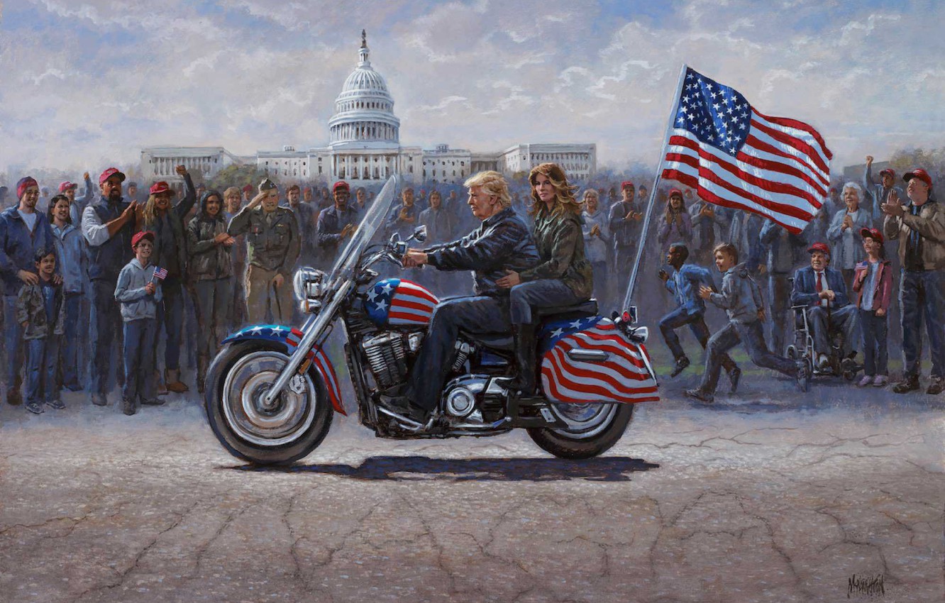 High Quality Trump on motorcycle Blank Meme Template