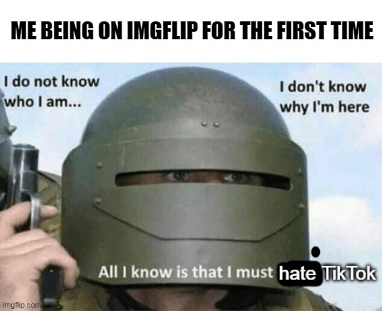 when I was new on imgflip | ME BEING ON IMGFLIP FOR THE FIRST TIME | image tagged in memes,i do not know who i am,all i know i must kill,tiktok | made w/ Imgflip meme maker