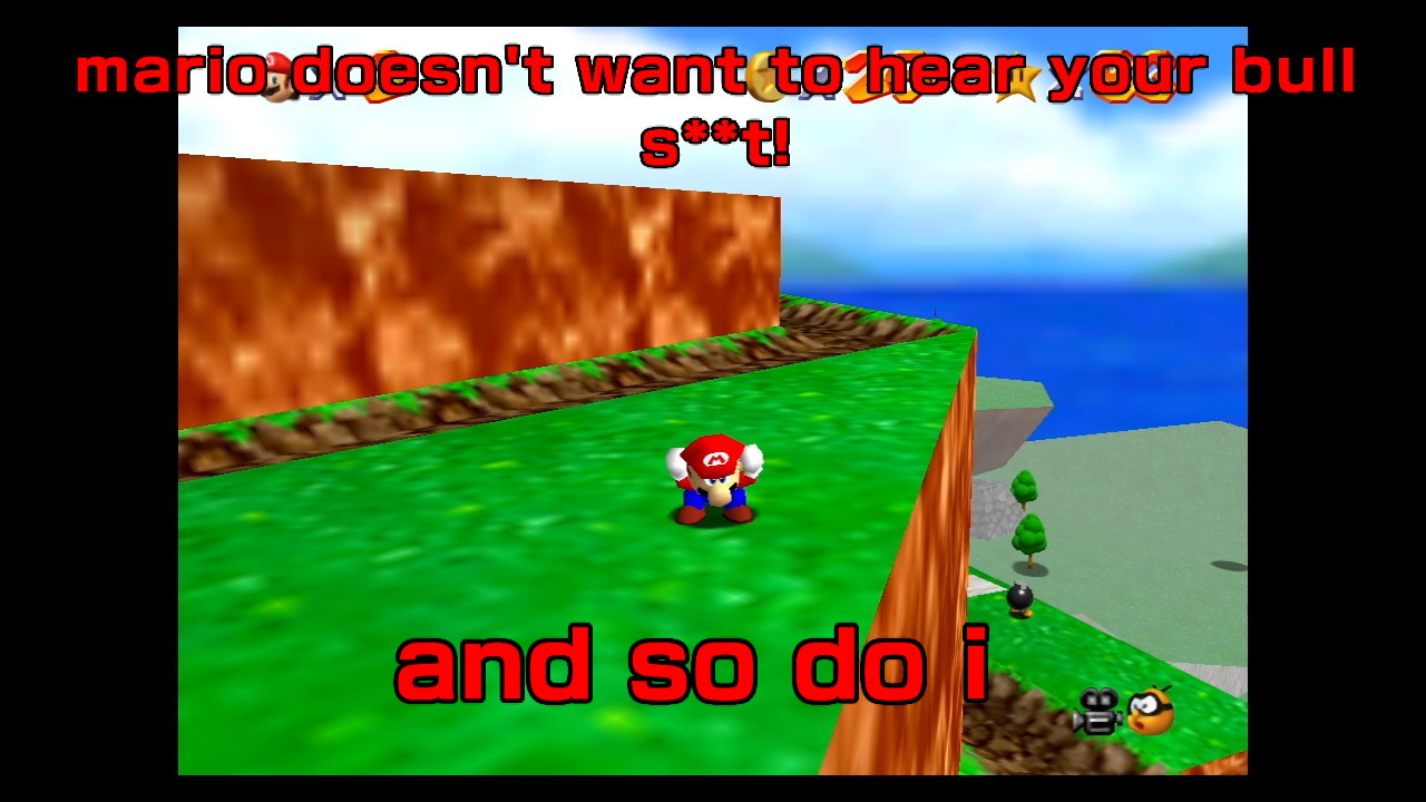 Mario does not wanna hear your bullshit Blank Meme Template