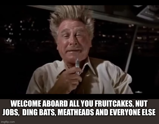 Airplane Sniffing Glue | WELCOME ABOARD ALL YOU FRUITCAKES, NUT JOBS,  DING BATS, MEATHEADS AND EVERYONE ELSE | image tagged in airplane sniffing glue | made w/ Imgflip meme maker