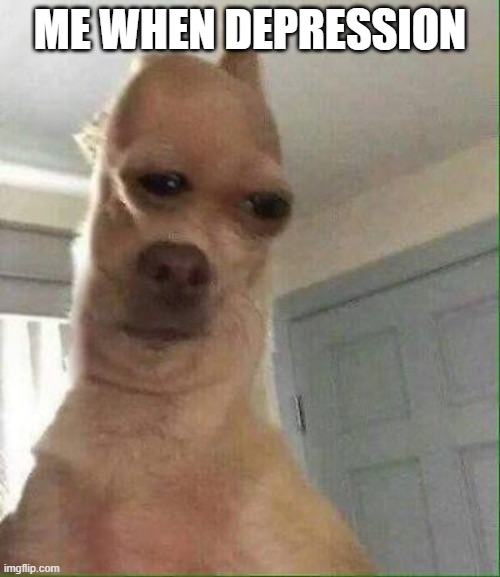 depression | ME WHEN DEPRESSION | image tagged in memes | made w/ Imgflip meme maker