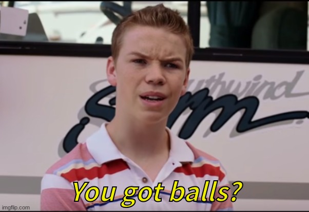You Guys are Getting Paid | You got balls? | image tagged in you guys are getting paid | made w/ Imgflip meme maker