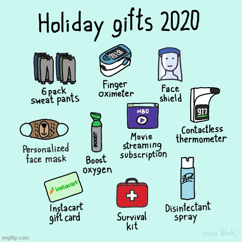 Pandemic Thinking | image tagged in memes,comics,pandemic,holiday,gifts,2020 | made w/ Imgflip meme maker