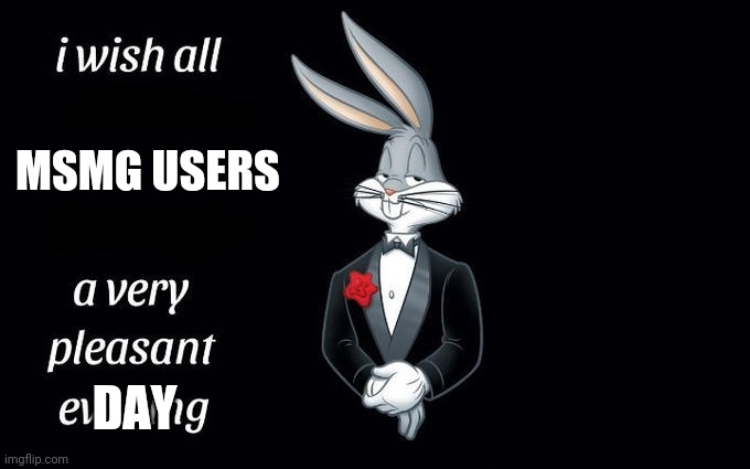 I wish all the X a very pleasant evening | MSMG USERS; DAY | image tagged in i wish all the x a very pleasant evening | made w/ Imgflip meme maker