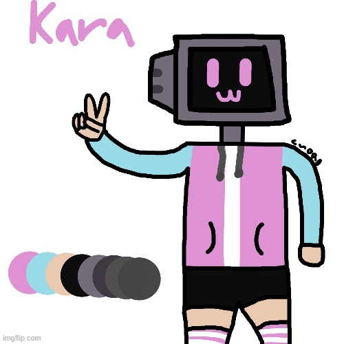 my persona Kara now to work on my fursona | made w/ Imgflip meme maker