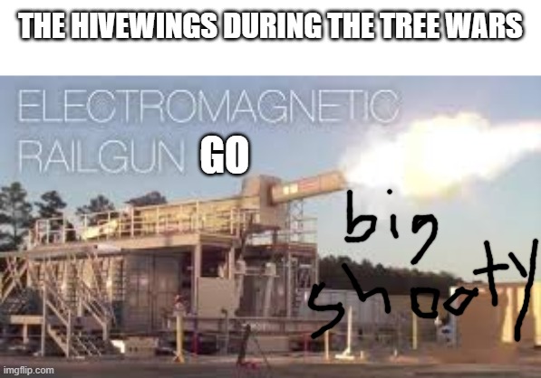 railgun | THE HIVEWINGS DURING THE TREE WARS; GO | image tagged in railgun,wings of fire,wof | made w/ Imgflip meme maker