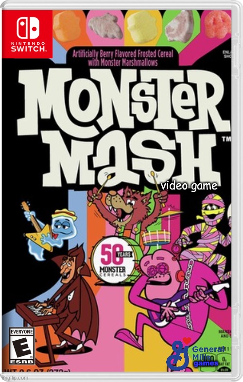 Monster Mash video game featuring Frankenberry, Count Chocula, Boo Berry and more | video game; games | image tagged in fake switch games,frankenberry,count chocula,boo berry,monster cereals,memes | made w/ Imgflip meme maker