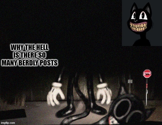  WHY THE HELL IS THERE SO MANY BERDLY POSTS | image tagged in cartoon_cat_official template | made w/ Imgflip meme maker