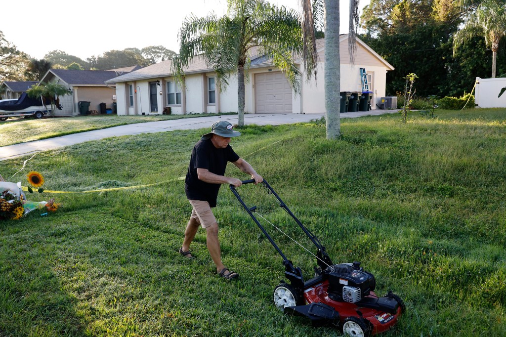 High Quality Chris Laundrie Mowing Blank Meme Template