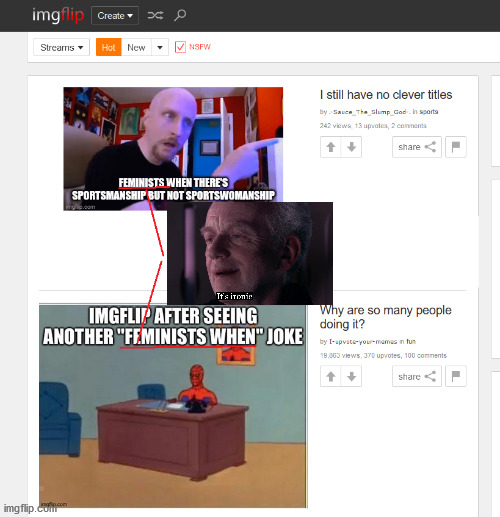 It's Ironic... | image tagged in ironic,palpatine ironic,feminists when | made w/ Imgflip meme maker