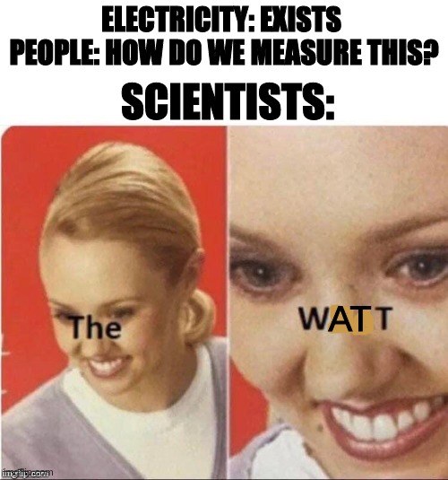 The what? | SCIENTISTS:; ELECTRICITY: EXISTS 
PEOPLE: HOW DO WE MEASURE THIS? AT | image tagged in the what | made w/ Imgflip meme maker